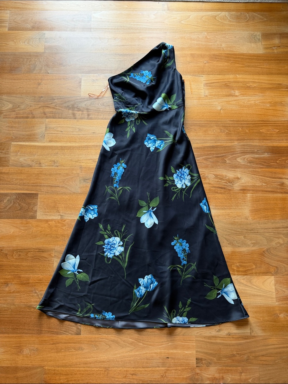 One-Shoulder Sachin & Babi Dress with Blue Floral Print